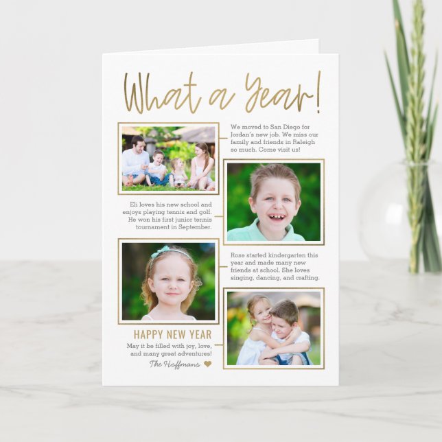 Sommaire de l'année Couleur modifiable Carte photo (Devant)