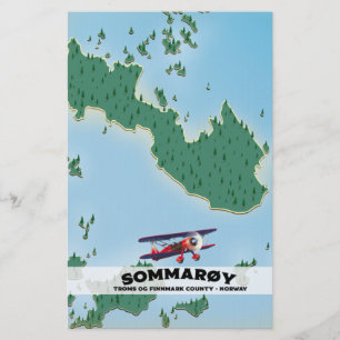 Sommarøy Norwegen Reiseplakatkarte Briefpapier