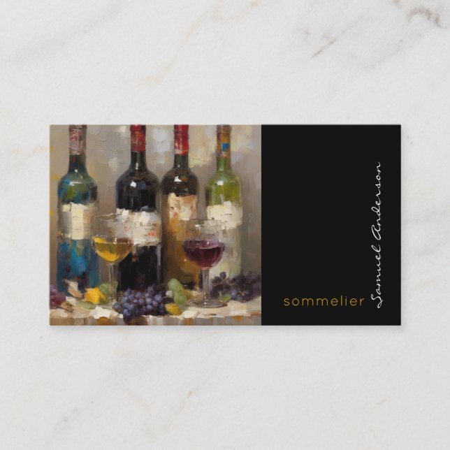Sommelier Bartender Wine Master Cartes de visite (Devant)