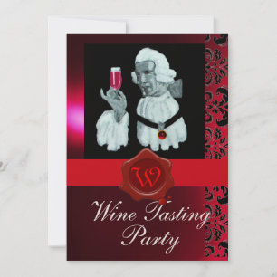 SOMMELIER WEINPROBE-PARTY ROTE WACHS-SIEGEL-MONOGR EINLADUNG