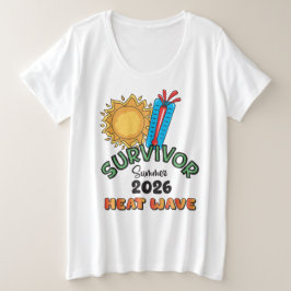 Sommer 26 Hitzewelle Damen Basic Plus Größe Große Größe T-Shirt