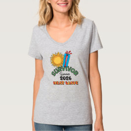 Sommer 26 Hitzewelle Damen Basic V-Ausschnitt T-Sh T-Shirt