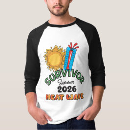 Sommer 26 Hitzewelle Herren 3/4 Ärmel Ringer T-Shirt