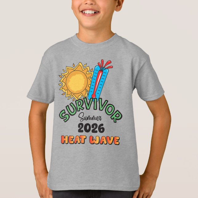 Sommer 26 Hitzewelle Jungen Basic T-Shirt (Vorderseite)
