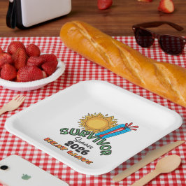 Sommer 26 Hitzewelle Quadratische Papierplatten Pappteller