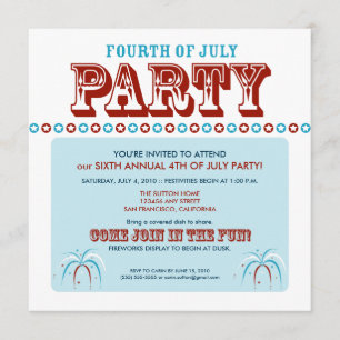 Sommer 4. Juli Party/Cookout Einladung