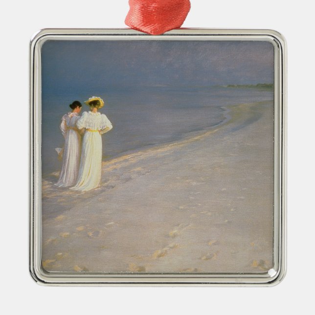 Sommer-Abend auf dem Skagen südlichen Strand Silbernes Ornament (Vorne)
