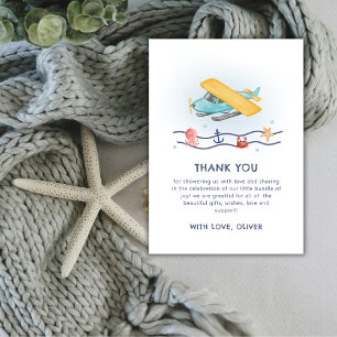 Sommer-Abenteuer Meer Flugzeug Baby Shower Dankeskarte