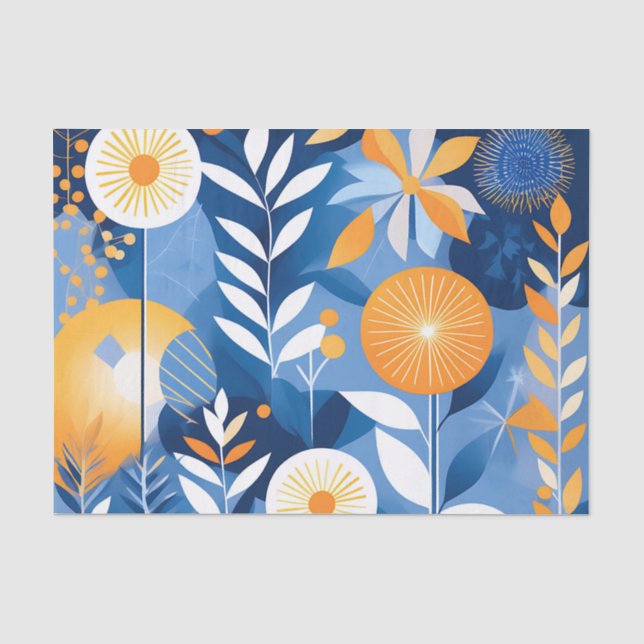 Sommer Abstrakt botanisch Seidenpapier (Vorderseite)