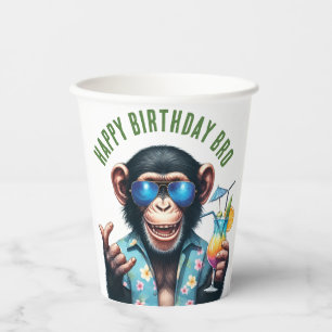 Sommer Affe Alles Gute zum Geburtstag Bruder Somme Pappbecher