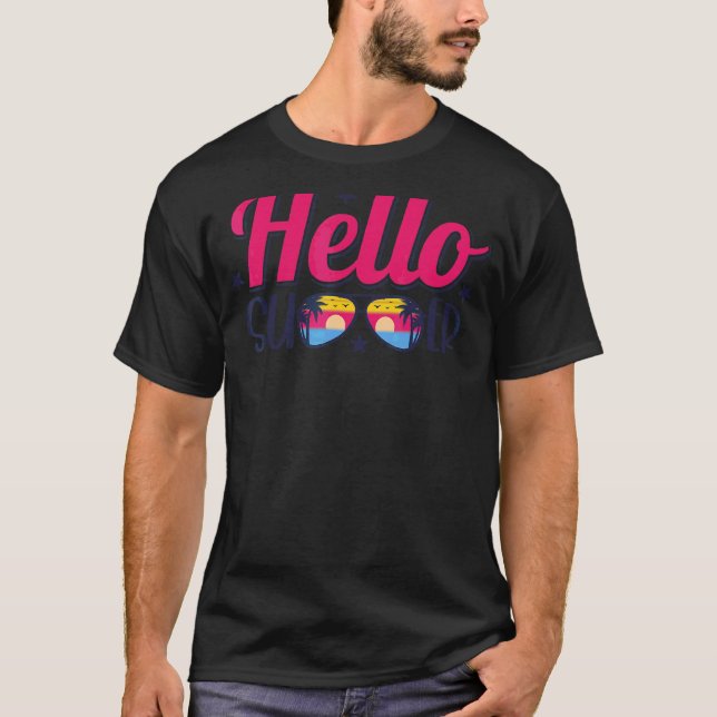 Sommer am Strand Hallo Sommerurlaub T-Shirt (Vorderseite)