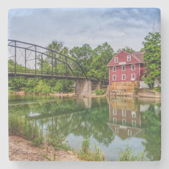 Sommer am War Eagle Mill Stone Coaster Steinuntersetzer (Vorderseite)