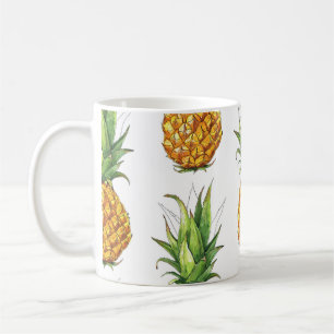 Sommer Ananas Muster, nahtlos Design. Kaffeetasse