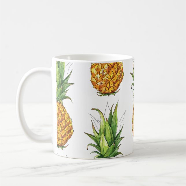 Sommer Ananas Muster, nahtlos Design. Kaffeetasse (Links)