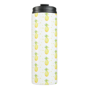 Sommer-Ananas-Süße Tropische Wasserfarben-Muster Thermosbecher