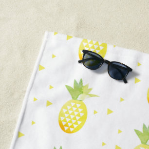 Sommer-Ananas-Süßer Tropischer Wasserfarben-Muster Strandtuch