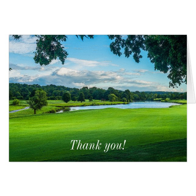 Sommer auf dem Golfplatz Vielen Dank Notecard (Vorderseite (Horizontal))