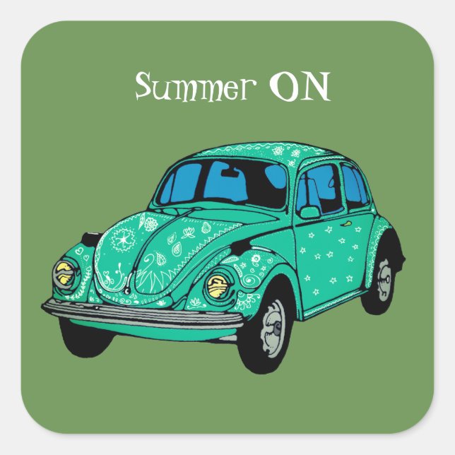 Sommer auf Green Hippie Mandala Auto Sticker (Vorderseite)