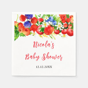 Sommer-Babyshower mit gemischten Beeren Serviette