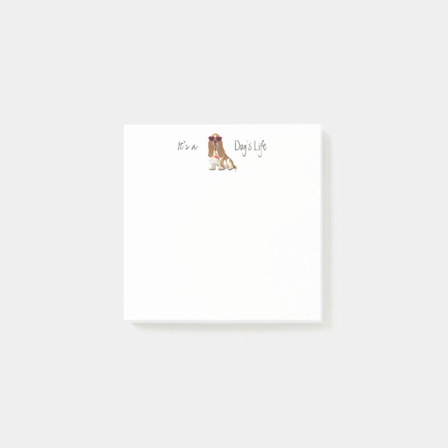 Sommer Basset Hound Post-it Klebezettel (Vorderseite)