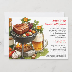 Sommer-BBQ- und Bierparty-Einladung Einladung