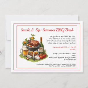 Sommer-BBQ- und Bierparty-Einladung  Einladung