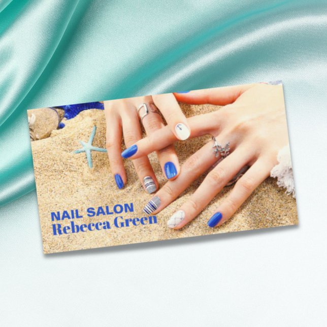 Sommer Beauty-Maniküre Nagelnagelsalon Visitenkarte (Summer beauty manicurist nail artist nail salon business card)