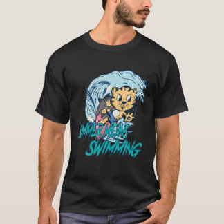 Sommer bedeutet Schwimmen - Katze mit Surfbrett un T-Shirt