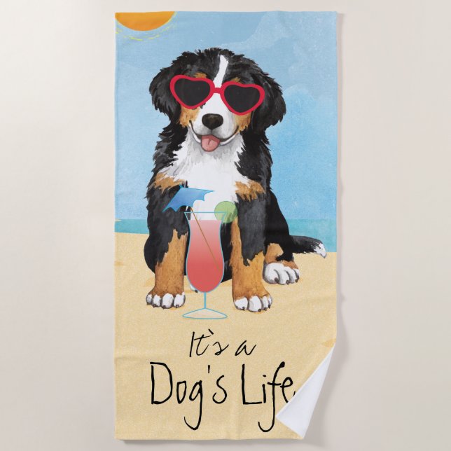 Sommer Bernese Gebirgshund Strandtuch (Vorderseite)