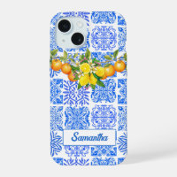 Sommer Blau Gelb Sizilianischer Azulejo Amalfi Fli