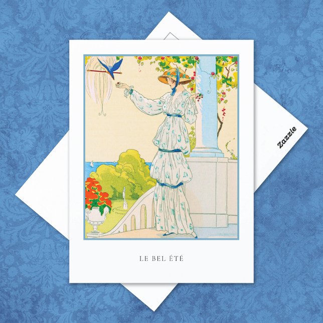 Sommer Blaumer französische Mode Postkarte (Von Creator hochgeladen)