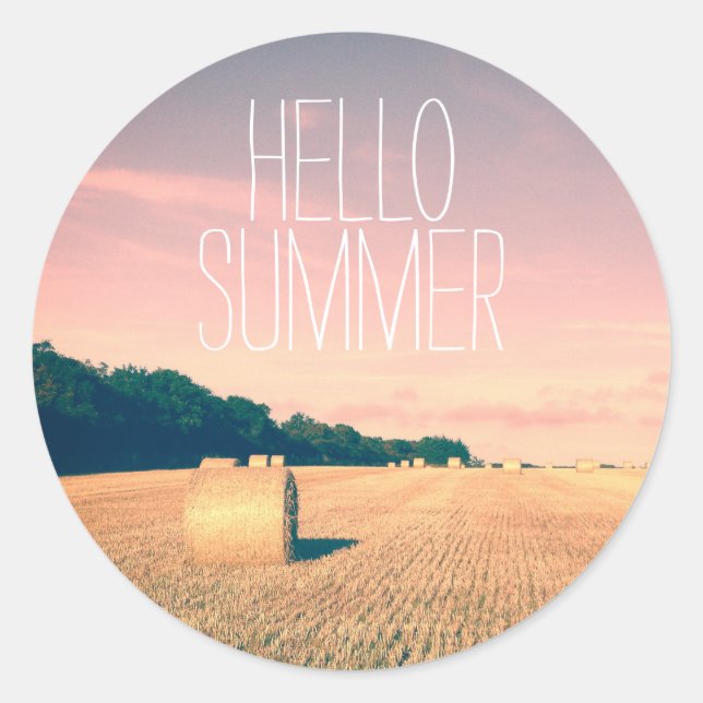 Sommer-Bliss in der englischen Landschaft Runder Aufkleber (Vorderseite)