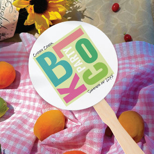 Sommer-Blockparty Retro-Typografie Nachbarschafts- Fächer