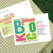 Sommer-Blockparty Retro-Typografie Nachbarschafts-