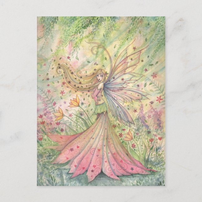 Sommer-Blumen-Feepostkarte Postkarte (Vorderseite)