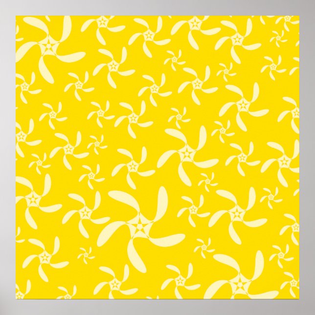 Sommer Blumendesign. Sonniges Gelb. Poster (Vorne)