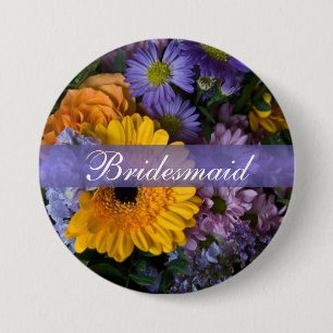 Sommer-Blumenstrauß • Hochzeits-Knopf Button