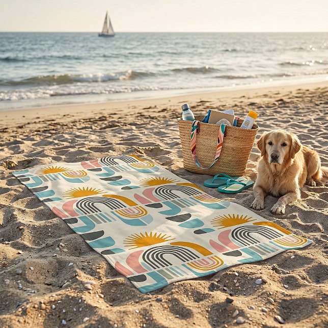 Sommer boho-scandi minimalistisches Muster Strandtuch (Von Creator hochgeladen)