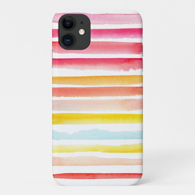 Sommer bunt gestreift Pastellfarben modern Case-Mate iPhone Hülle (Rückseite)