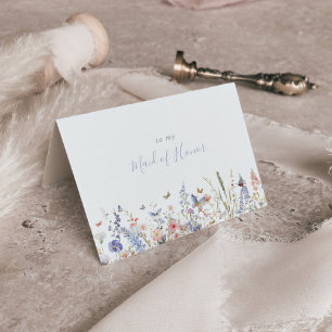 Sommer bunte Wildblumen Brautparty  Dankeskarte