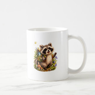 Sommer-Camping-Waschbär-Tasse – Süße Wald-Explorat Kaffeetasse