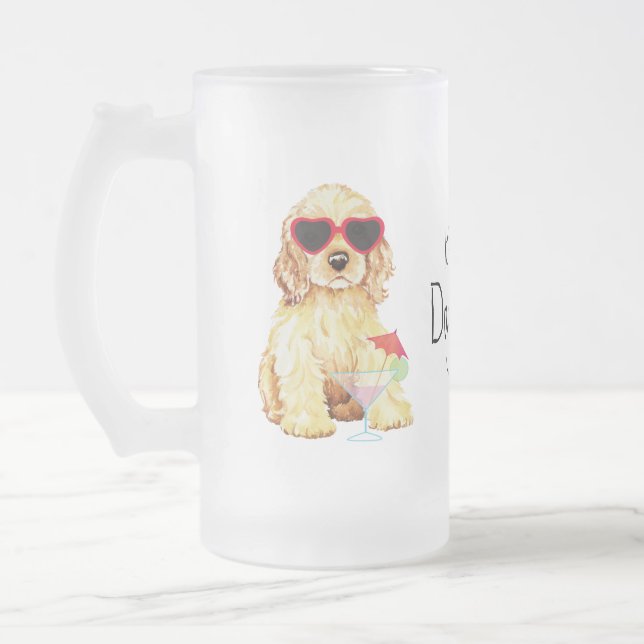 Sommer Cocker spaniel Mattglas Bierglas (Links)