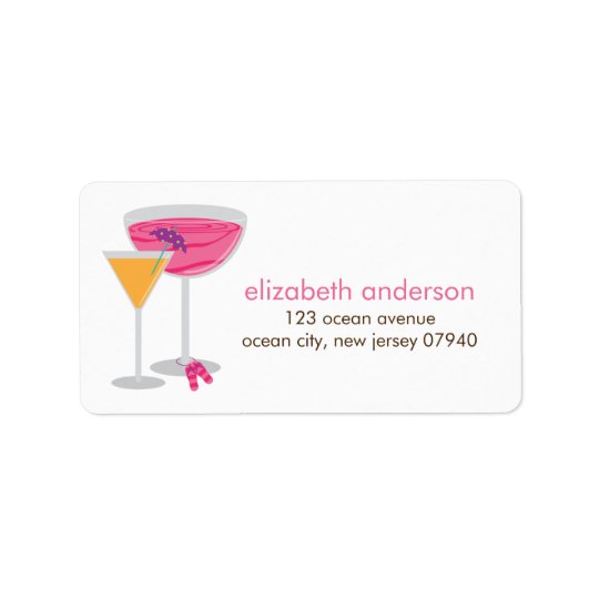 Sommer-Cocktail-Adressen-Etiketten Adressaufkleber
