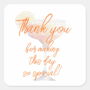 Sommer-Cocktail-Getränk Danke Geschenk Quadratischer Aufkleber