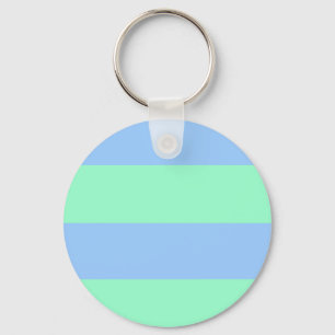 Sommer Cool (klassische blaue und grüne Streifen) Schlüsselanhänger