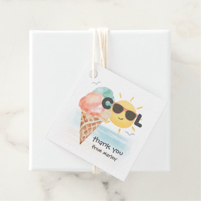 Sommer Cool | Tropical Beach Ice Creme Geschenkanhänger (Beispiel)