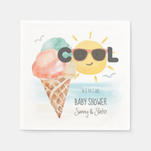 Sommer Cool   Tropische Strand Eiscreme Baby Showe Serviette