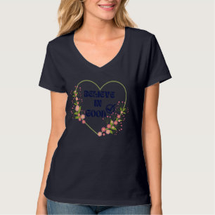 Sommer Damen Florales Herz Zitat B I G Kleidung T-Shirt