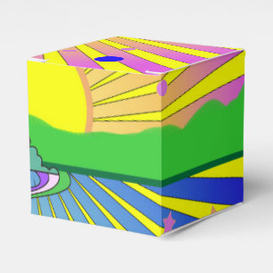 Sommer der Liebe Farbenfrohe psychedelische 60er 7 Geschenkschachtel