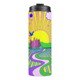 Sommer der Liebe Groovy Psychedelic 60er 70er Thermosbecher